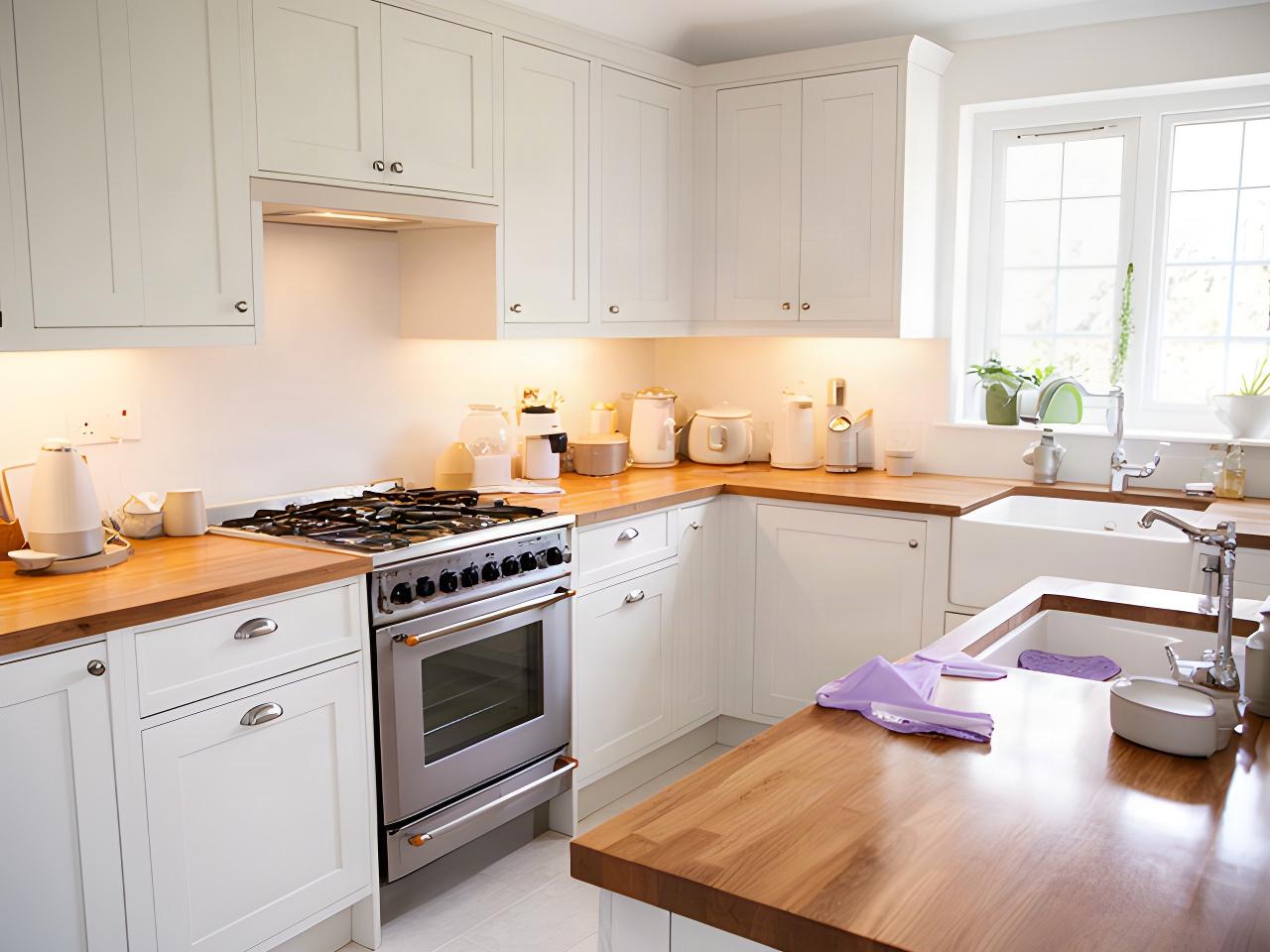 Spotless Lancaster kitchen with a restored stovetop and polished counters after a deep clean